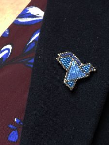 Broche Cocotte Bleu Argent